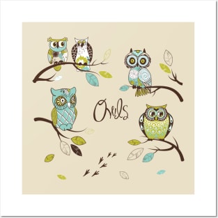 Owl Branches #3 Posters and Art